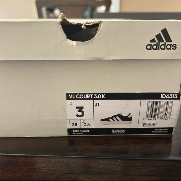 New adidas VL Court 3.0 K Kids Sneakers Size 3 - Picture 3 of 8